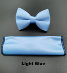 Benetti Boys Bow and Pocket Square-Light Blue