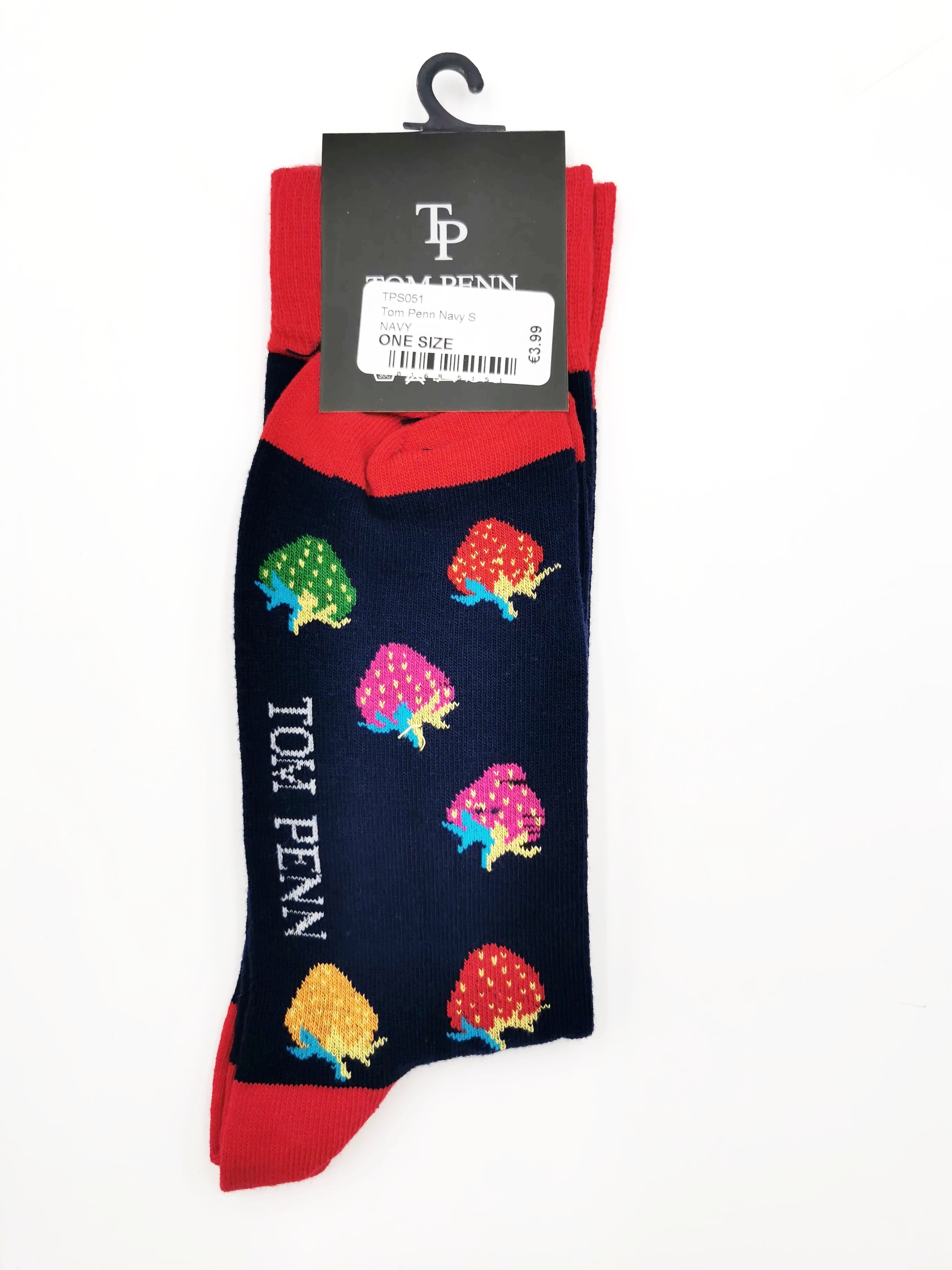 Tom Penn Navy Strawberry Design Men's sock