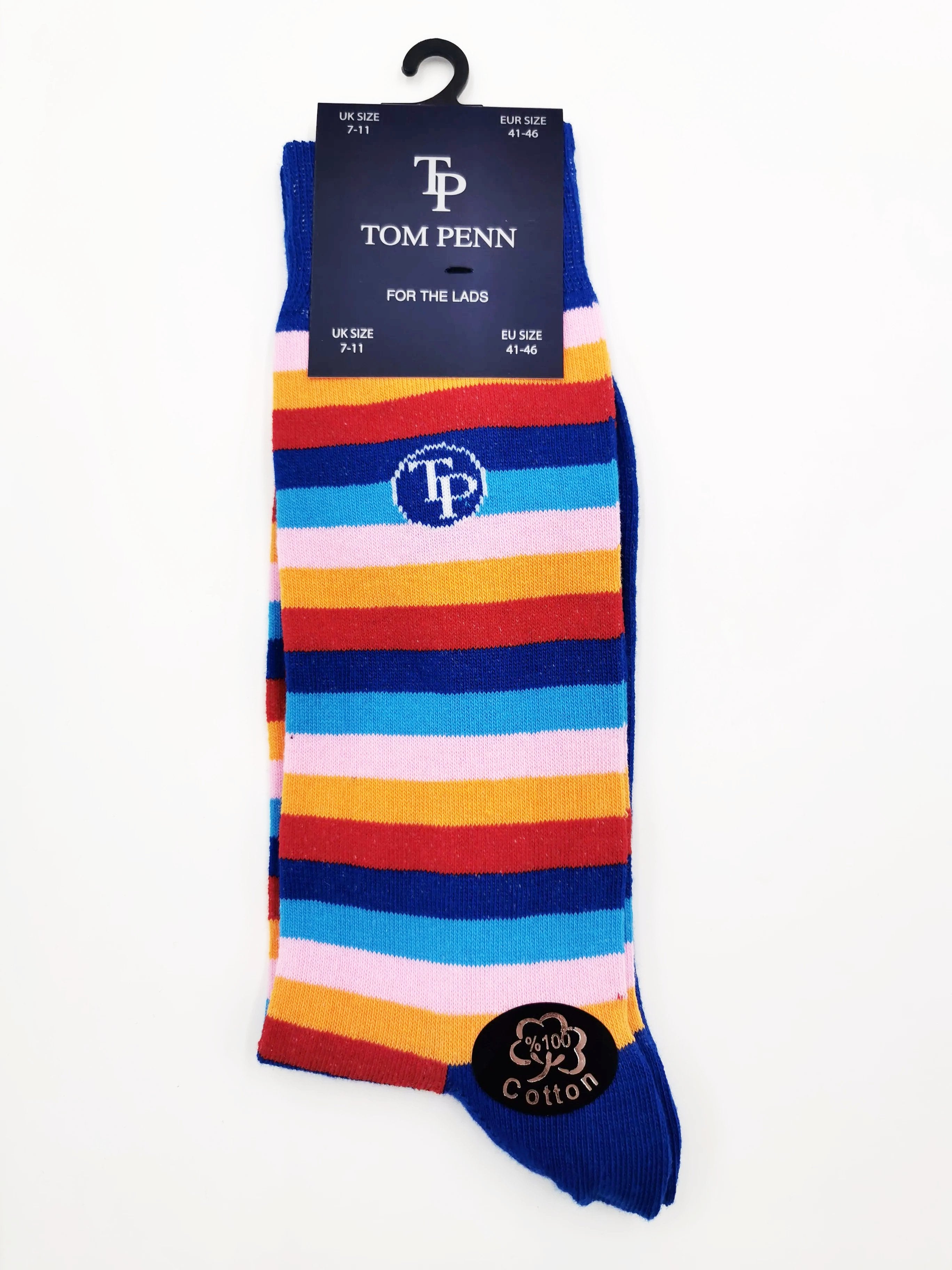 Royal Blue Multi Stripe Tom Penn Men's Sock