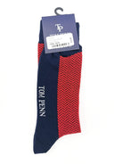 tom penn Tom Penn Navy/Red Sock-TPS072 Navy/Red model front view