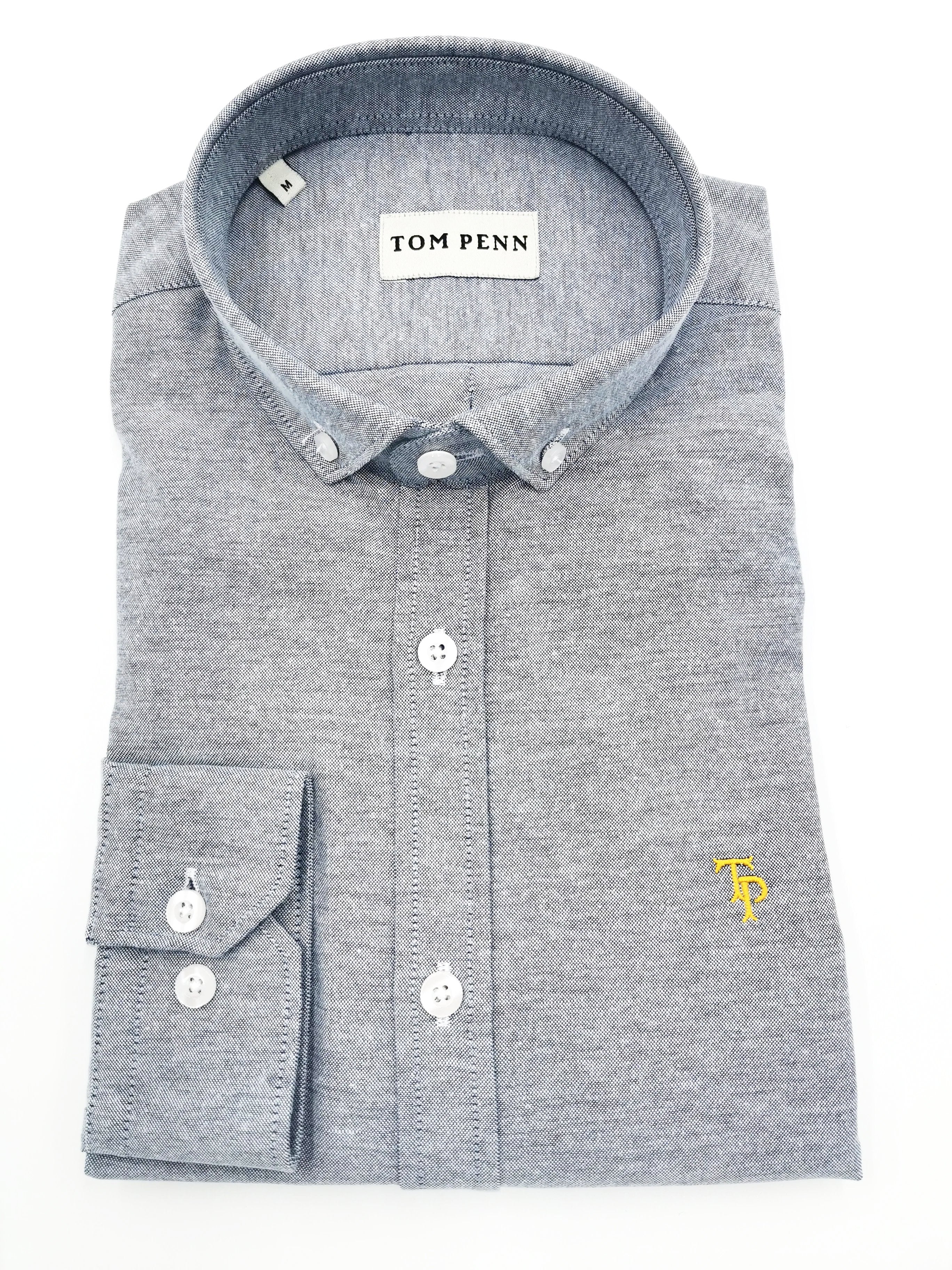 Men's Tom Penn Slim fit Button Down Charcoal Shirt