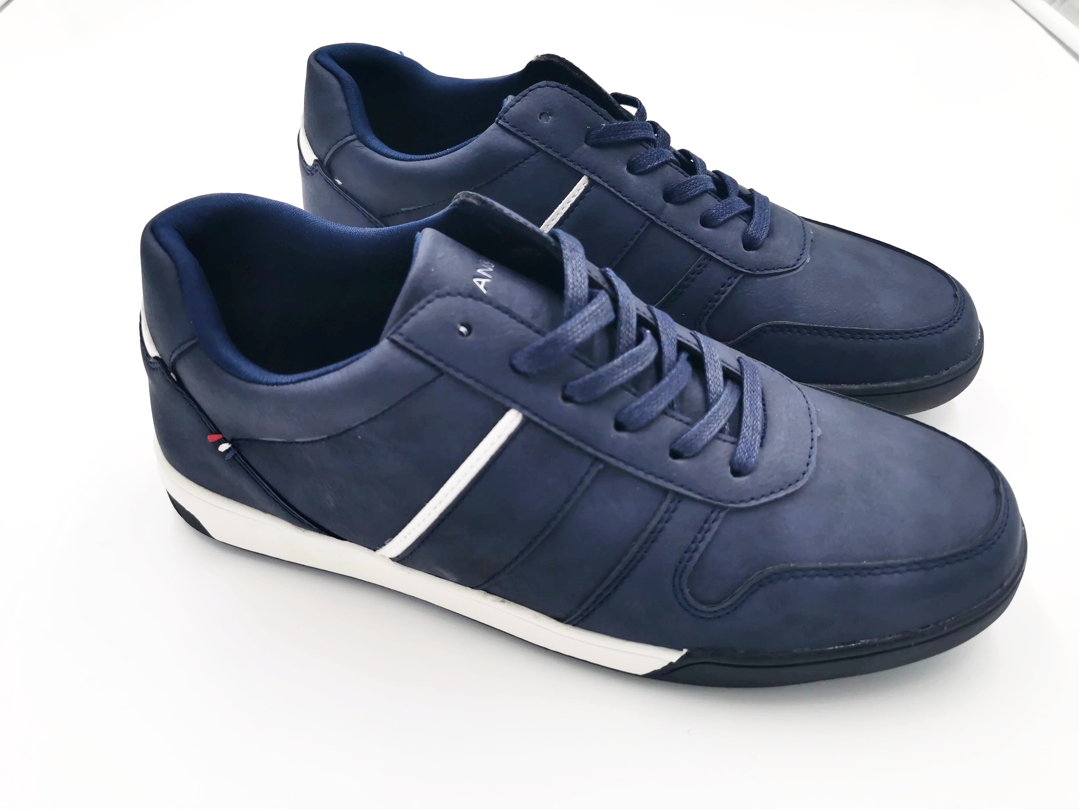 Morgan & Co. Faux Leather Navy Lace up Trainer/Runner-Side view