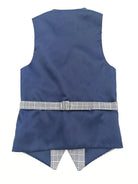 Benetti Boyswear Raymond Boy Navy Check Waistcoat NAVY model front view
