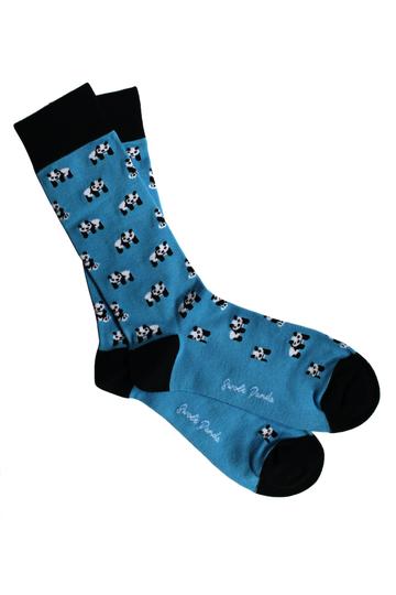Swole Panda Panda Sky Blue Socks Sky Blue front view