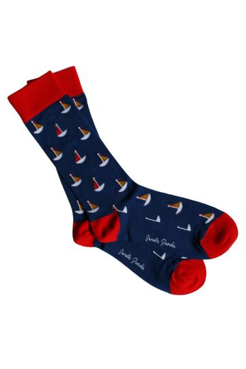 Swole Panda Navy Sailing Boat Socks NAVY front view