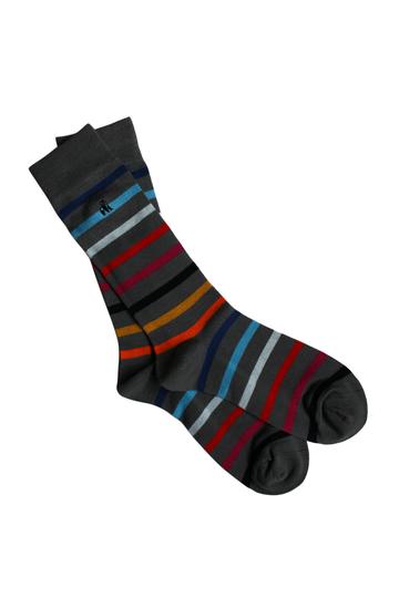 Men's Grey Small Stripe Socks