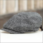 FAILSWORTH Carloway Harris Tweed 8 Piece Grey Flat Cap Grey detail view