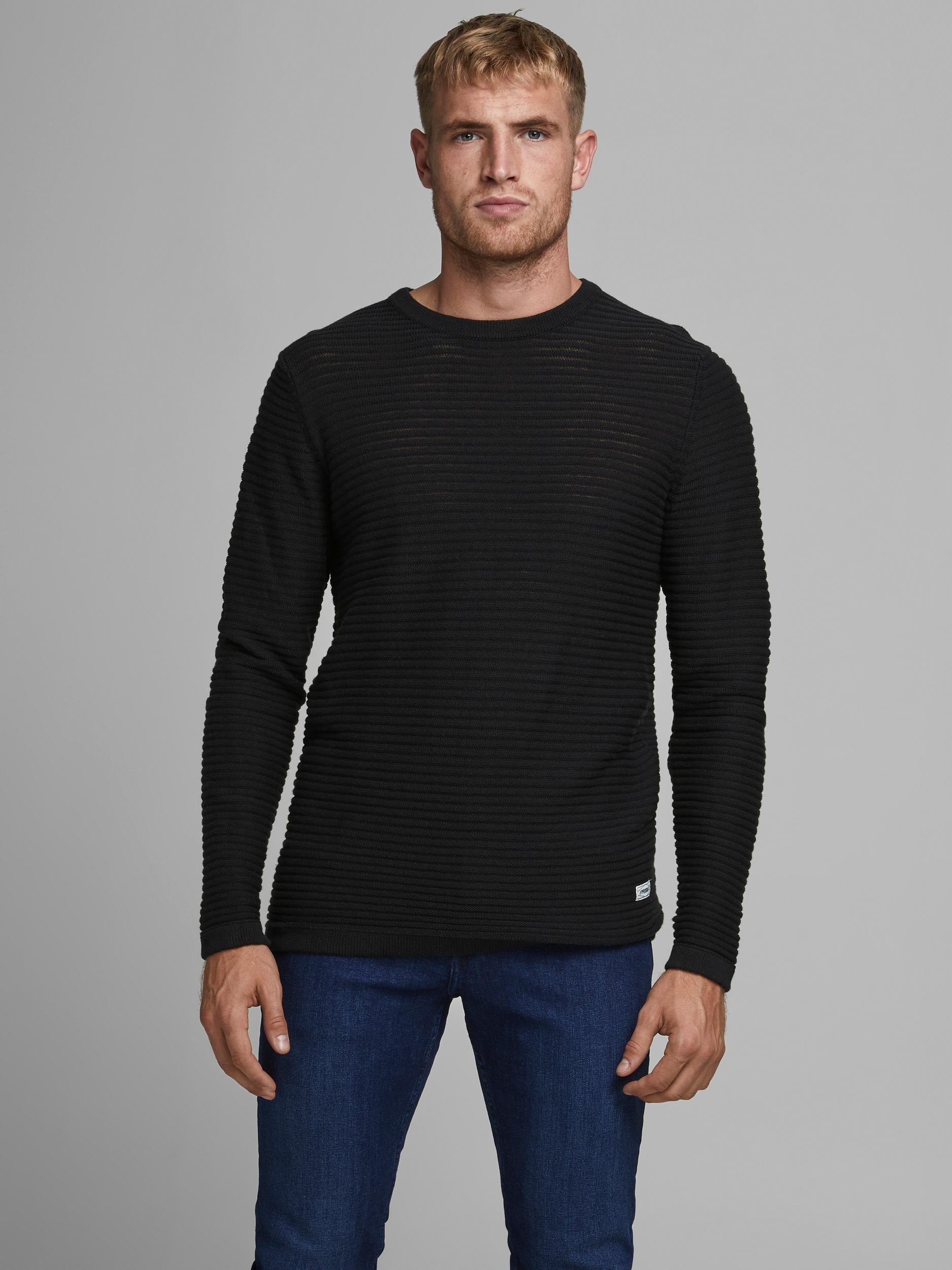 Pannel Knitted Crew Neck - Spirit Clothing