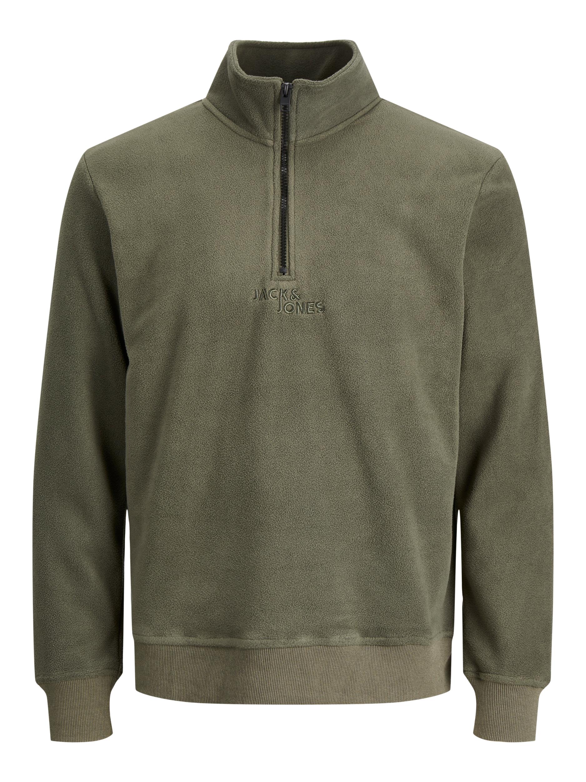 Boy's Friday Sweat High Neck-Forest Green-Front View