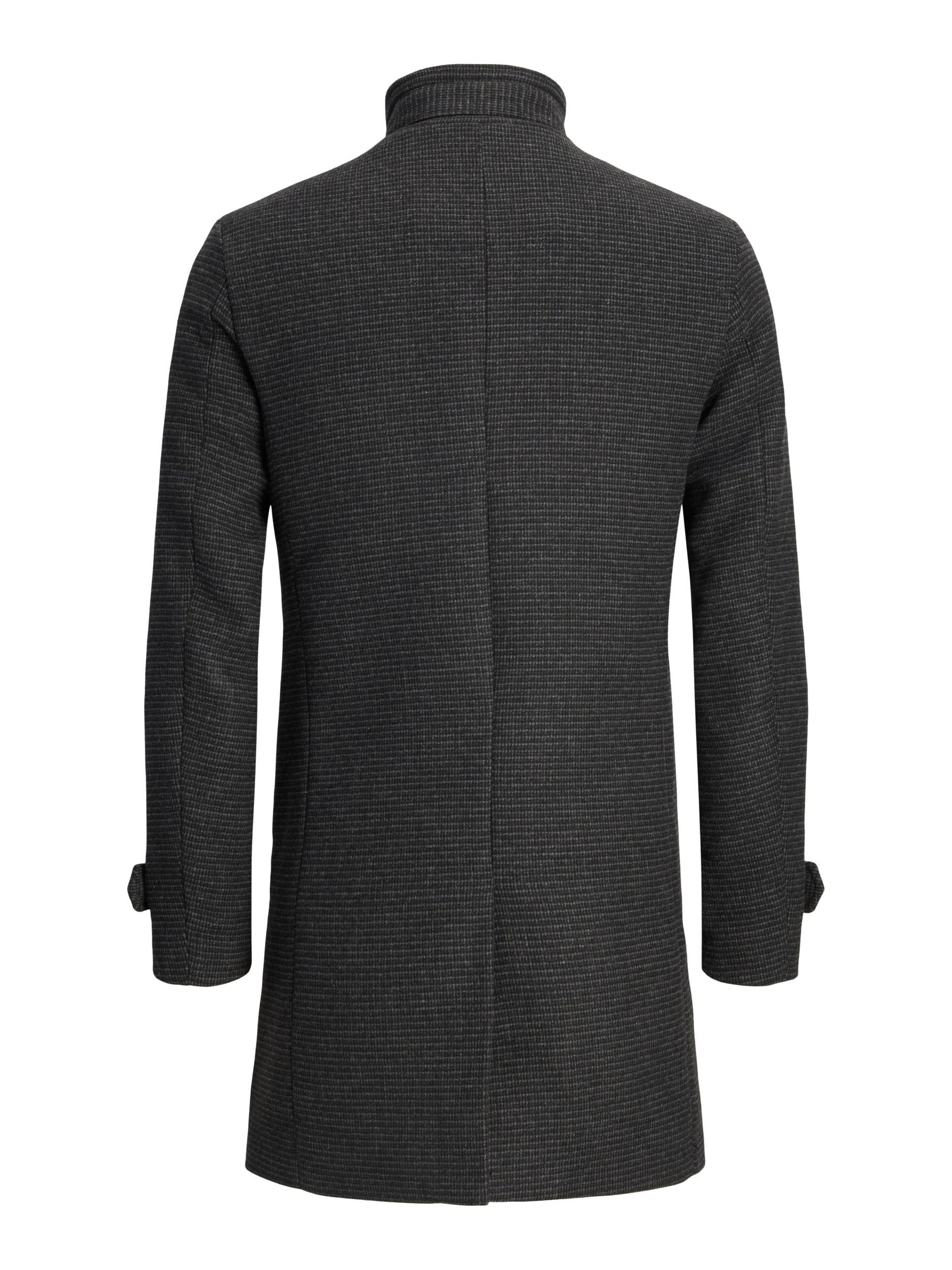 Men's Blamelton Wool Coat Dark Grey-Ghost Back View