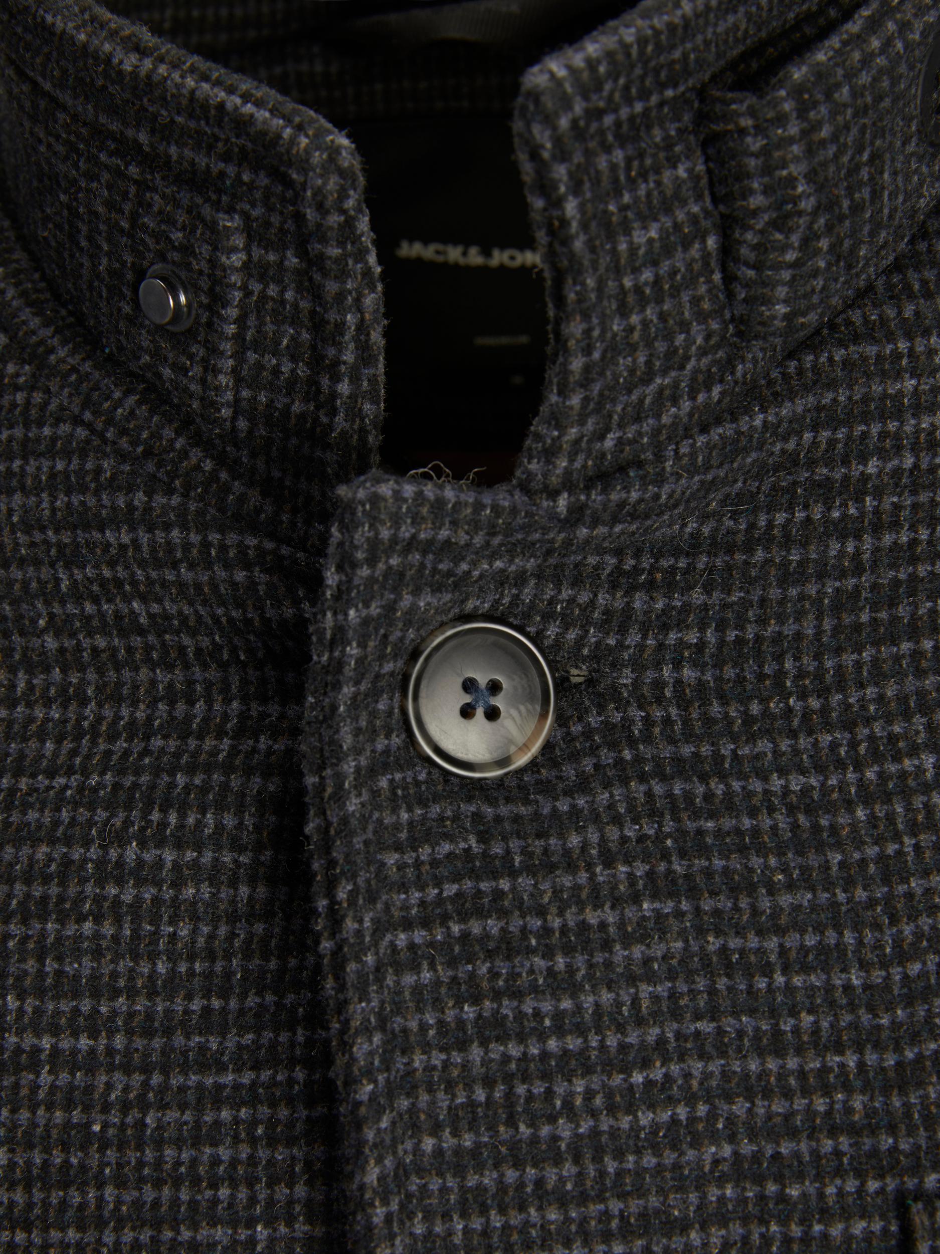 Men's Blamelton Wool Coat Dark Grey-Button View