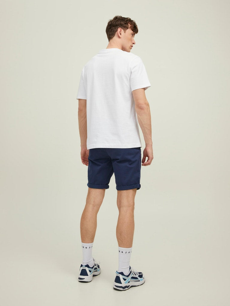 Bowie Solid Navy Mens Shorts-Back model view
