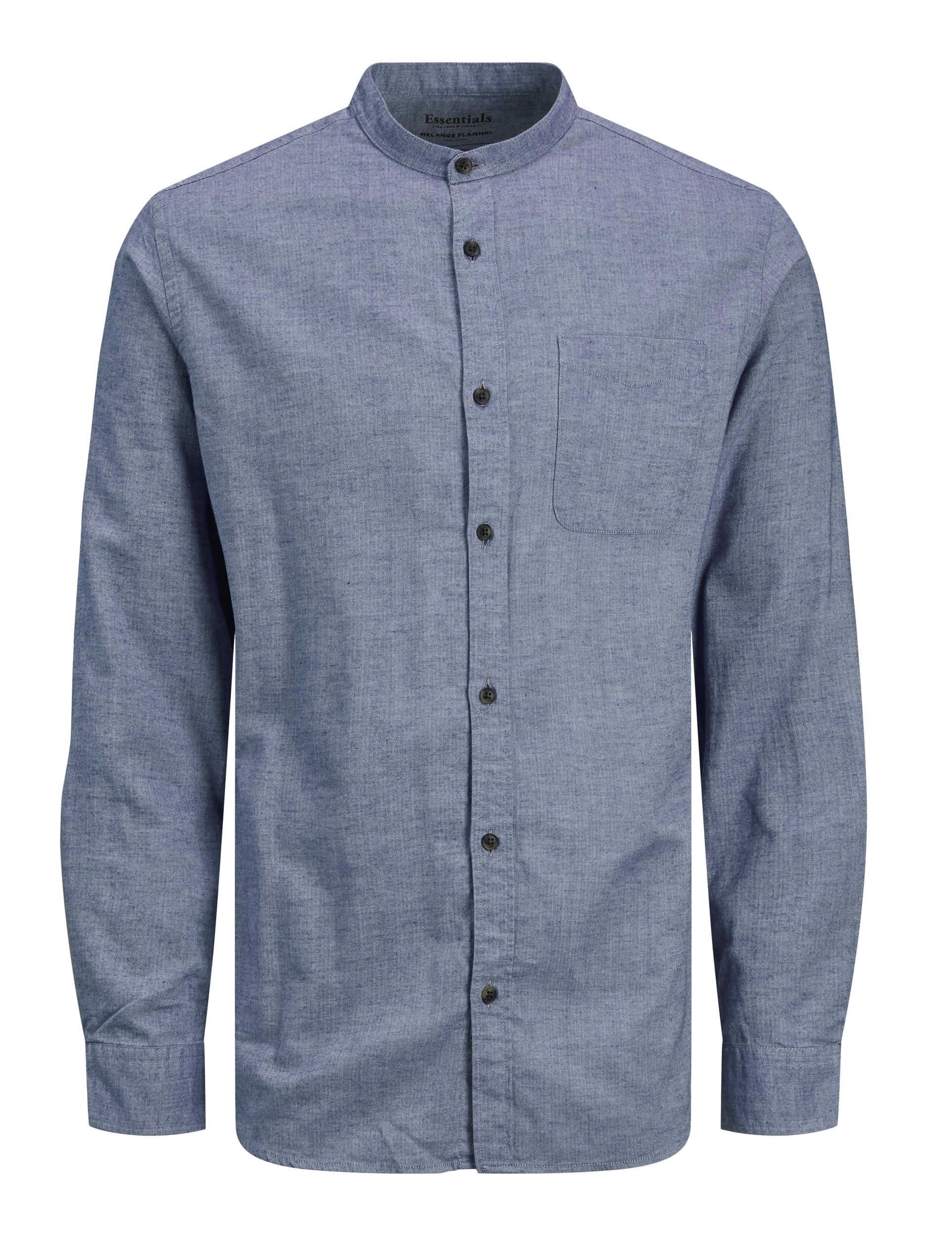 JACK & JONES Band Melange Shirt LS Faded Denim Faded Denim model front view
