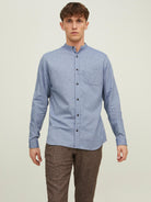 JACK & JONES Band Melange Shirt LS Faded Denim Faded Denim front view