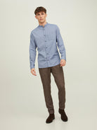 JACK & JONES Band Melange Shirt LS Faded Denim Faded Denim back view