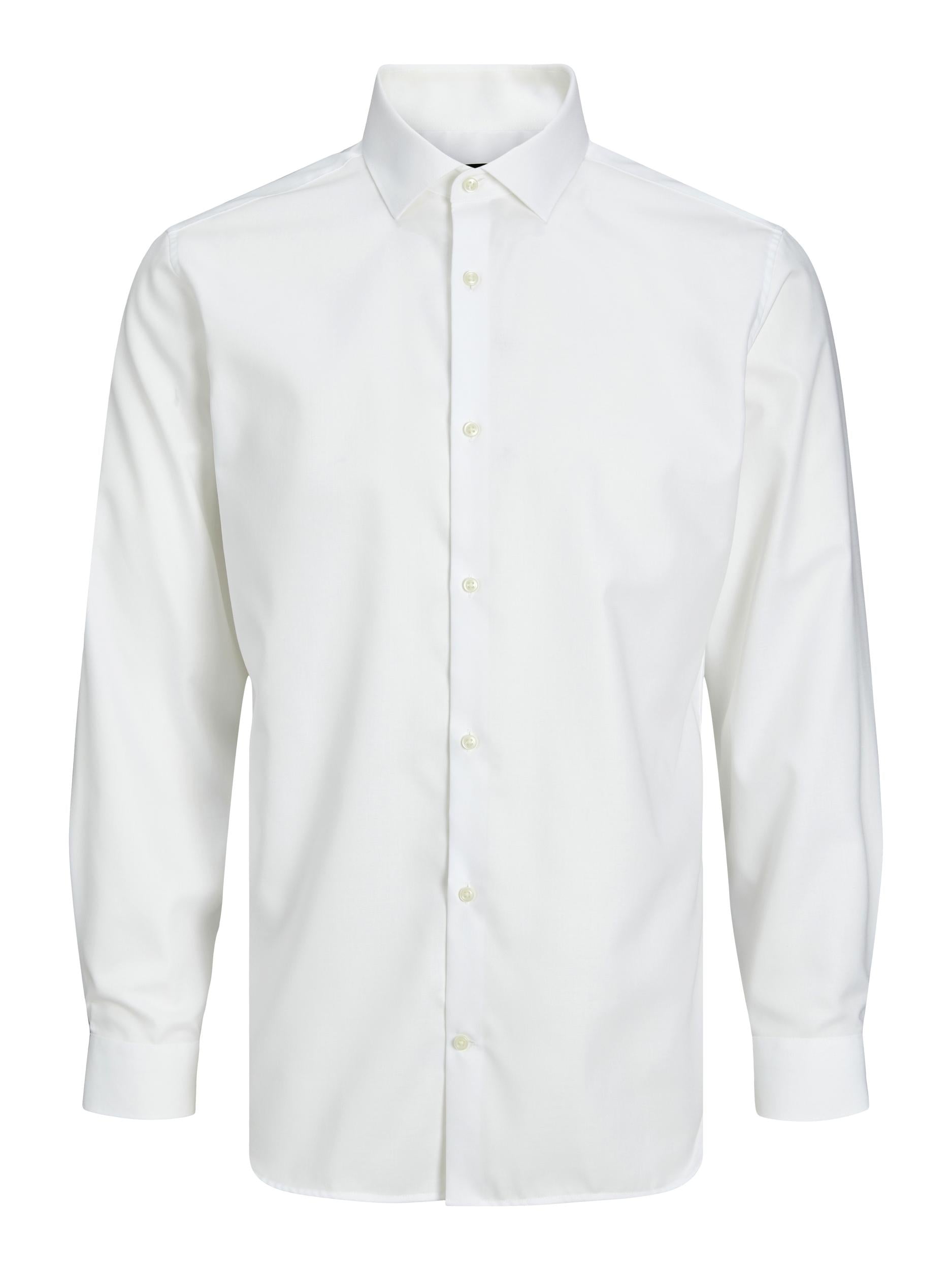 JACK JONES PREMIUM Parker White Shirt White flat front view