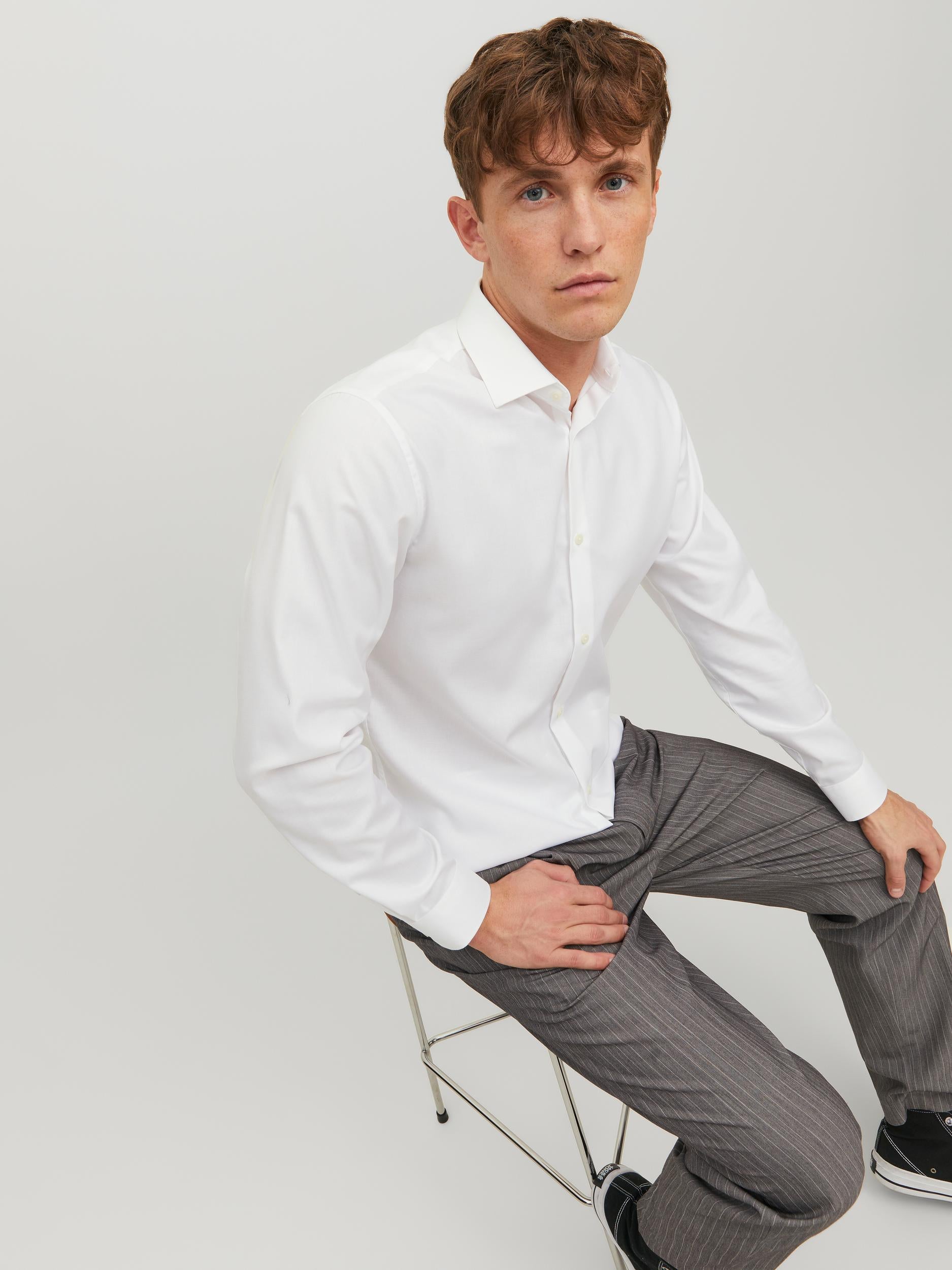 Men's Parker White Shirt-Side View
