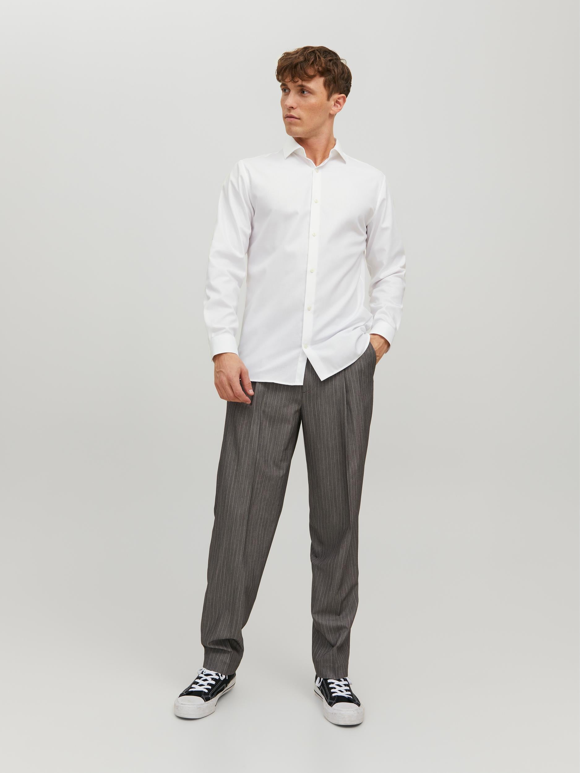 Men's Parker White Shirt-Model Front View