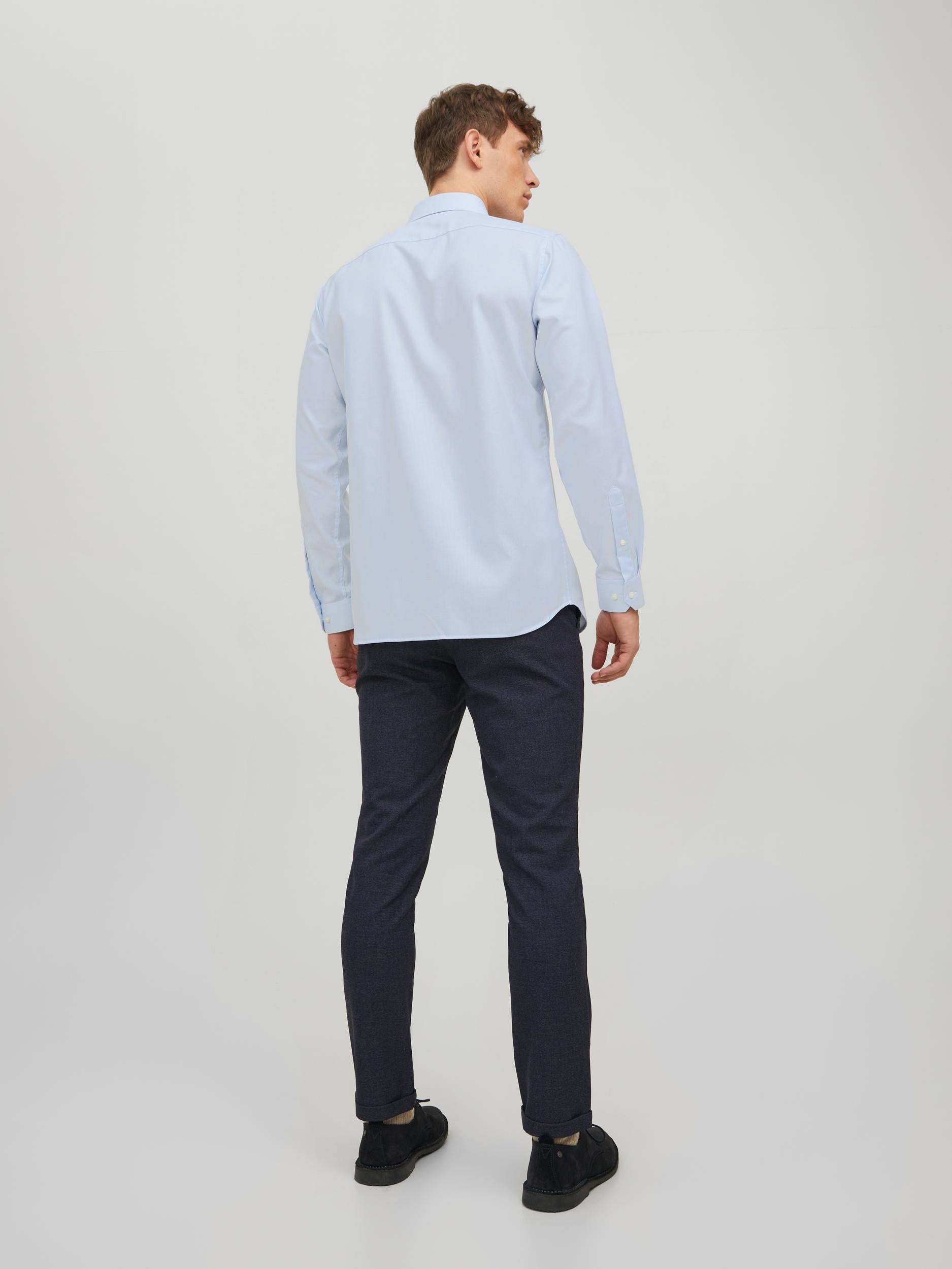 Men's Parker Cashmere Blue Shirt-Back View