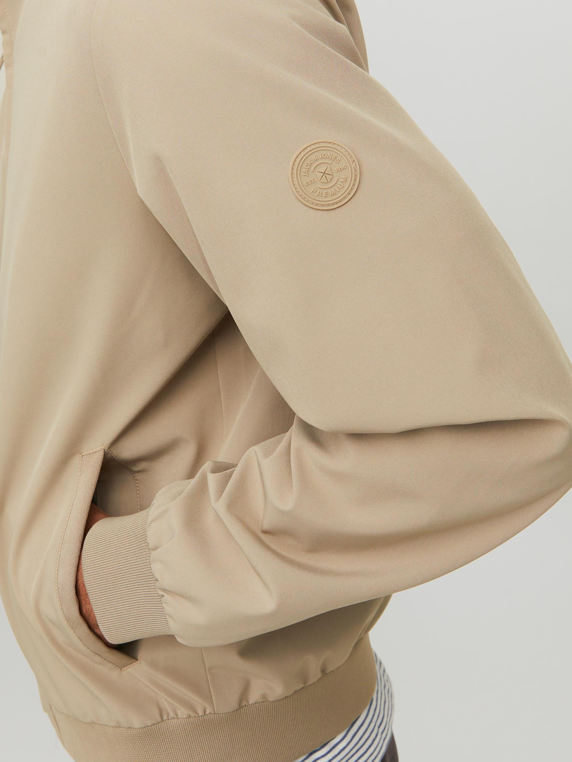 JACK JONES PREMIUM Carlton Bomber Jacket Winter Twig Winter Twig flat front view