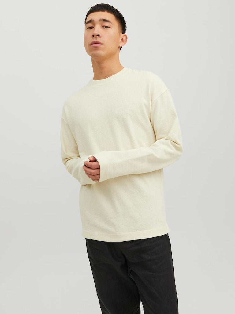 JACK JONES PREMIUM Fly Crew Neck Sweat Tofu front view