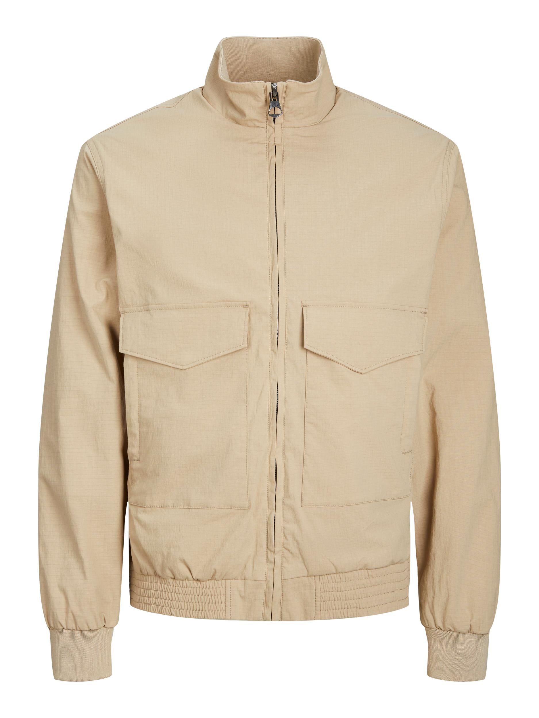 JACK JONES PREMIUM Reem Bomber Jacket White Pepper White Pepper flat front view