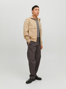 JACK JONES PREMIUM Reem Bomber Jacket White Pepper White Pepper model front view