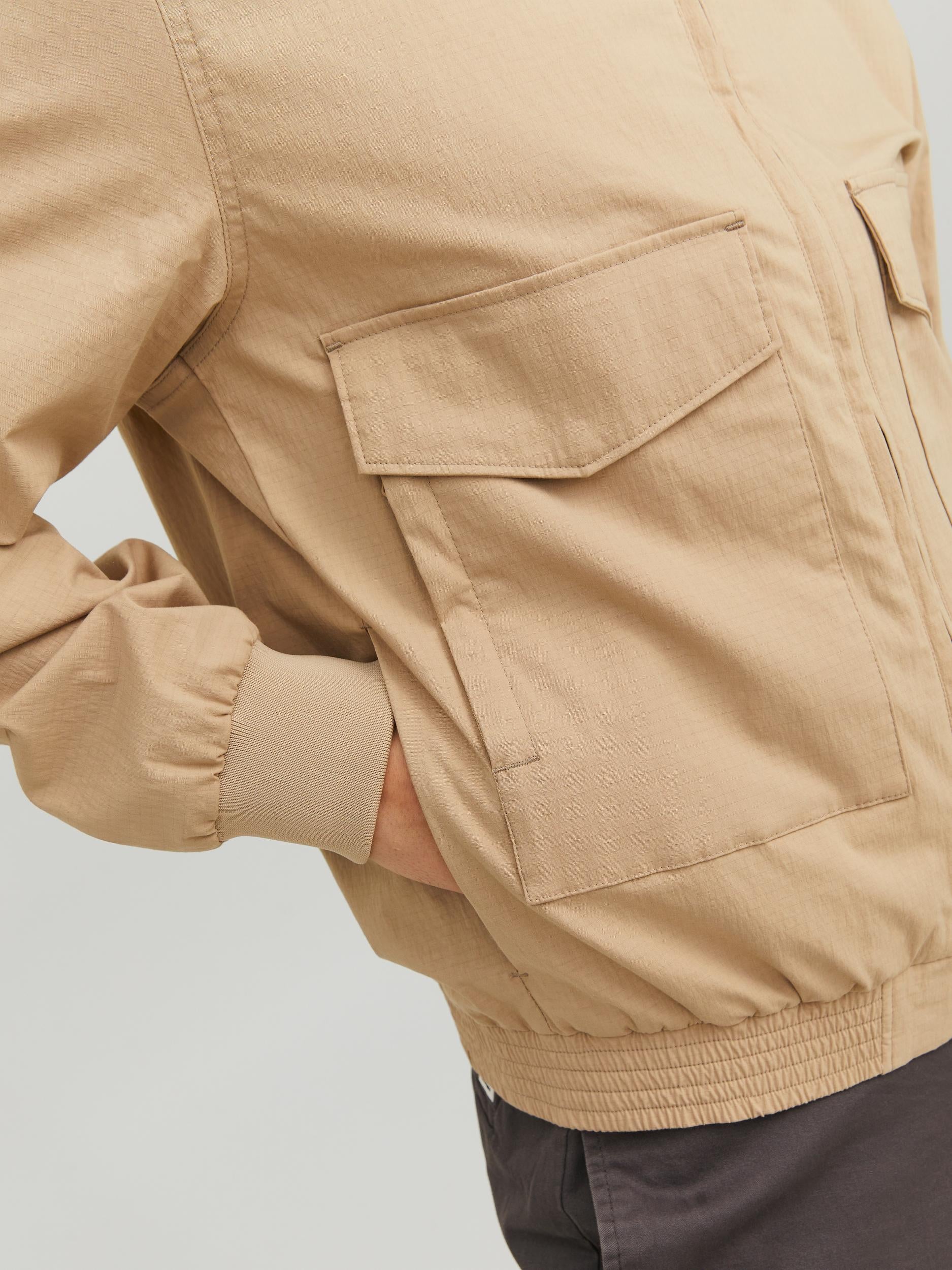 JACK JONES PREMIUM Reem Bomber Jacket White Pepper White Pepper back view