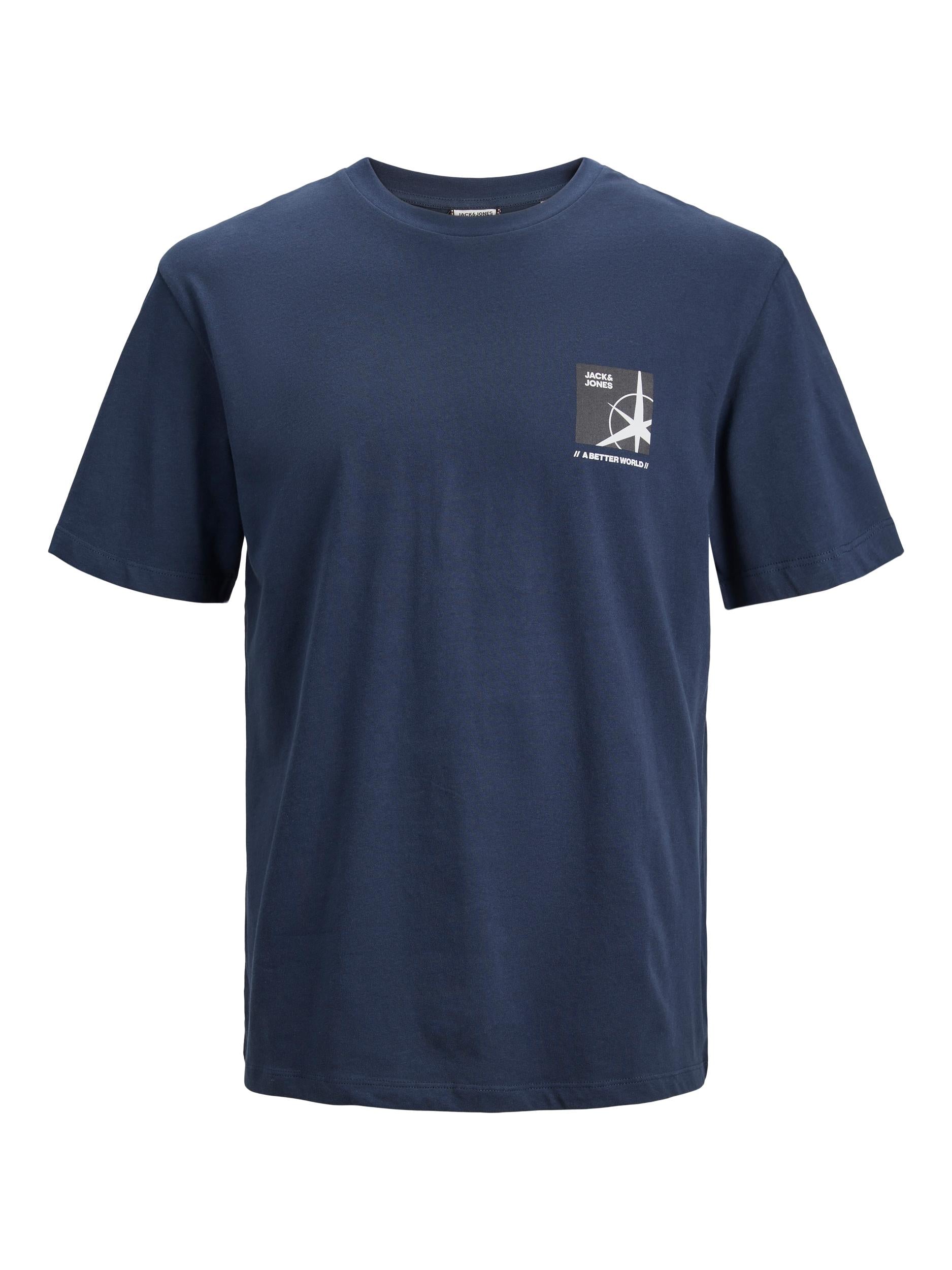 Men's Filo Navy Blazer Logo Short Sleeve Tee-Front View