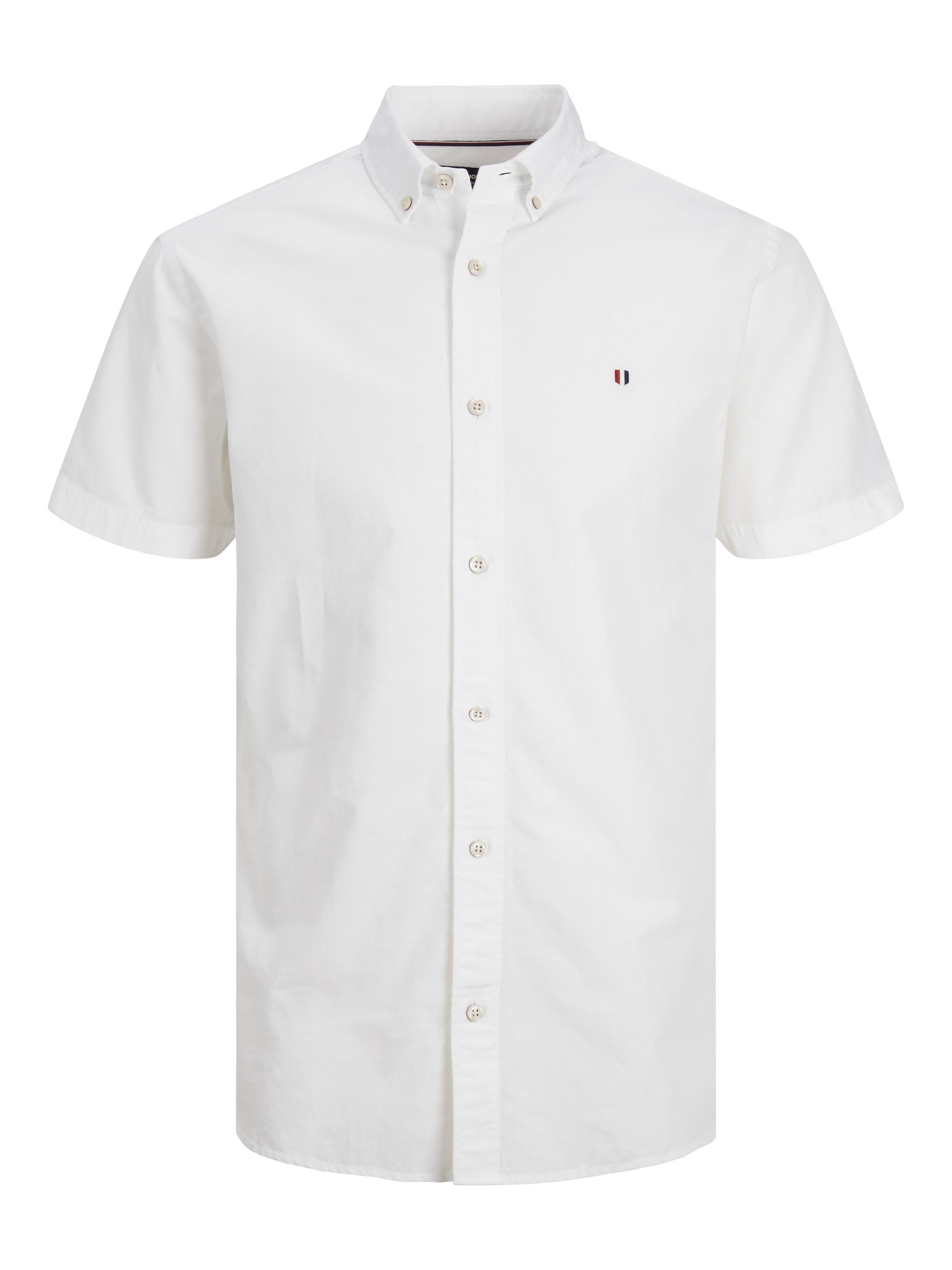 Men's Summer Shield Short Sleeve White Shirt-Front View
