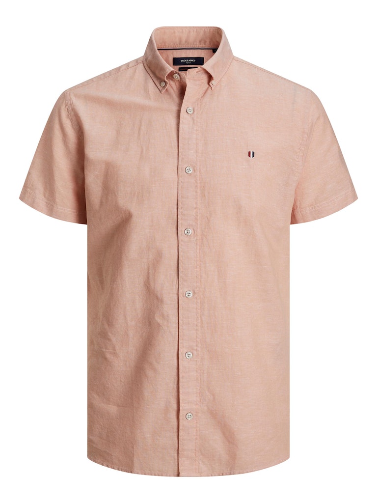 Jack & Jones Premium Summer Shield toast short sleeve shirt front view