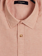 Jack & Jones Premium Summer Shield toast short sleeve shirt close-up view