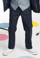 Benetti Boyswear James Boy Tapered Fit Trousers Navy front view