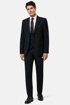 BENETTI James Scoop Tuxedo Waistcoat Black model front view