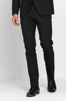 BENETTI James Black Comfort Fit Trousers Black front view