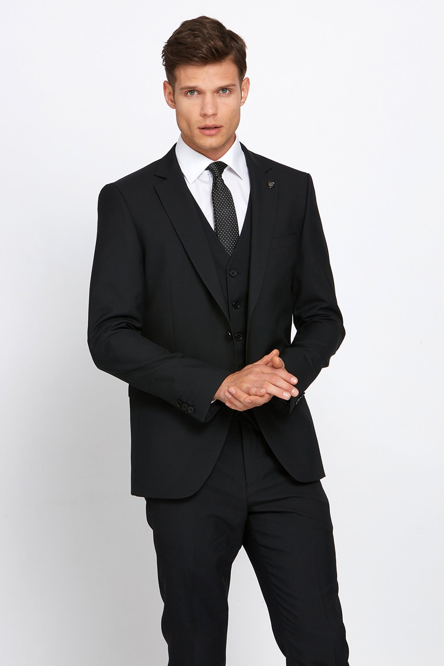 BENETTI James Black Comfort Fit Jacket BLACK model front view