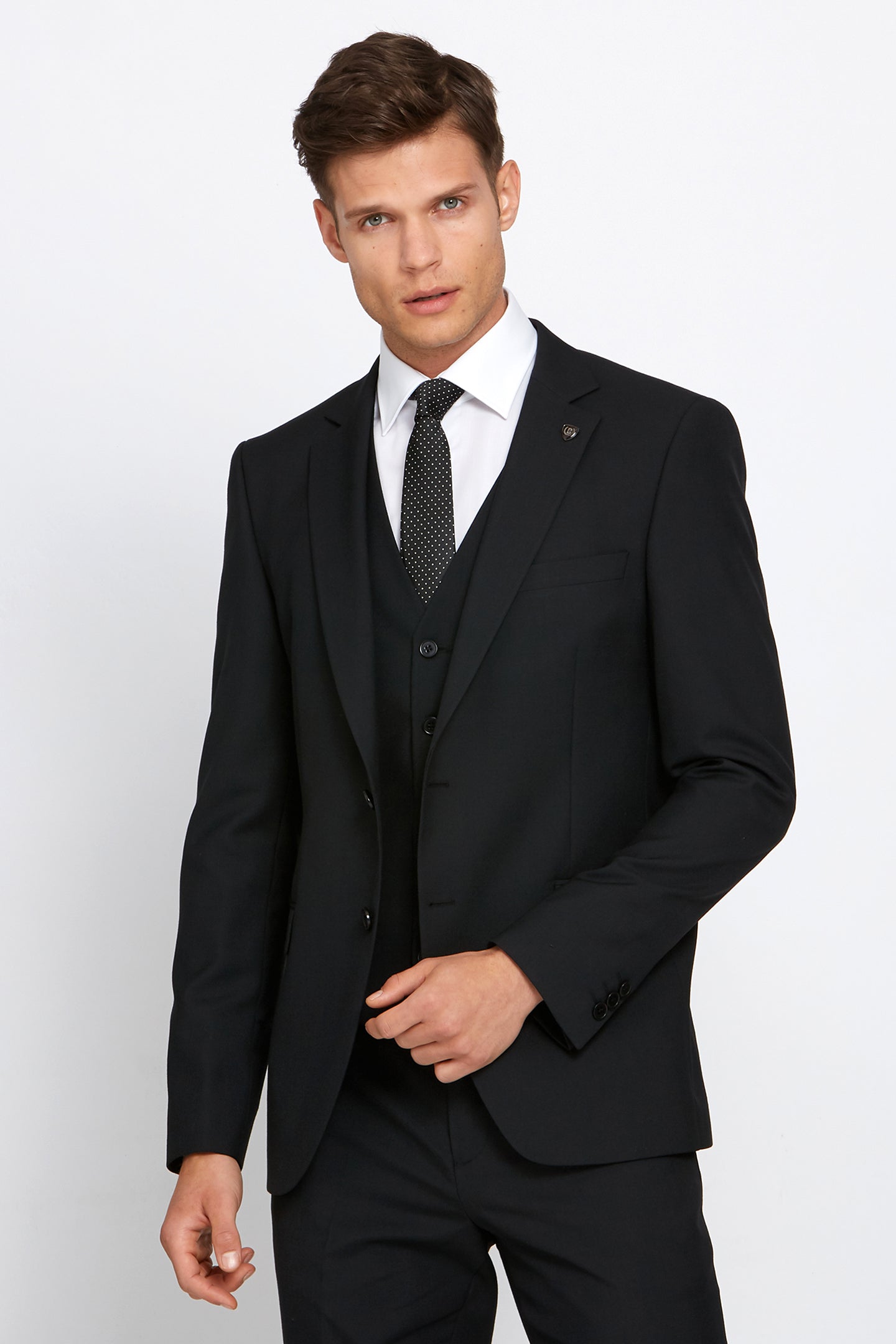 BENETTI James Black Tapered Fit Jacket Black front view