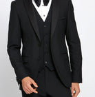 BENETTI James Black Tapered Waistcoat Black front view