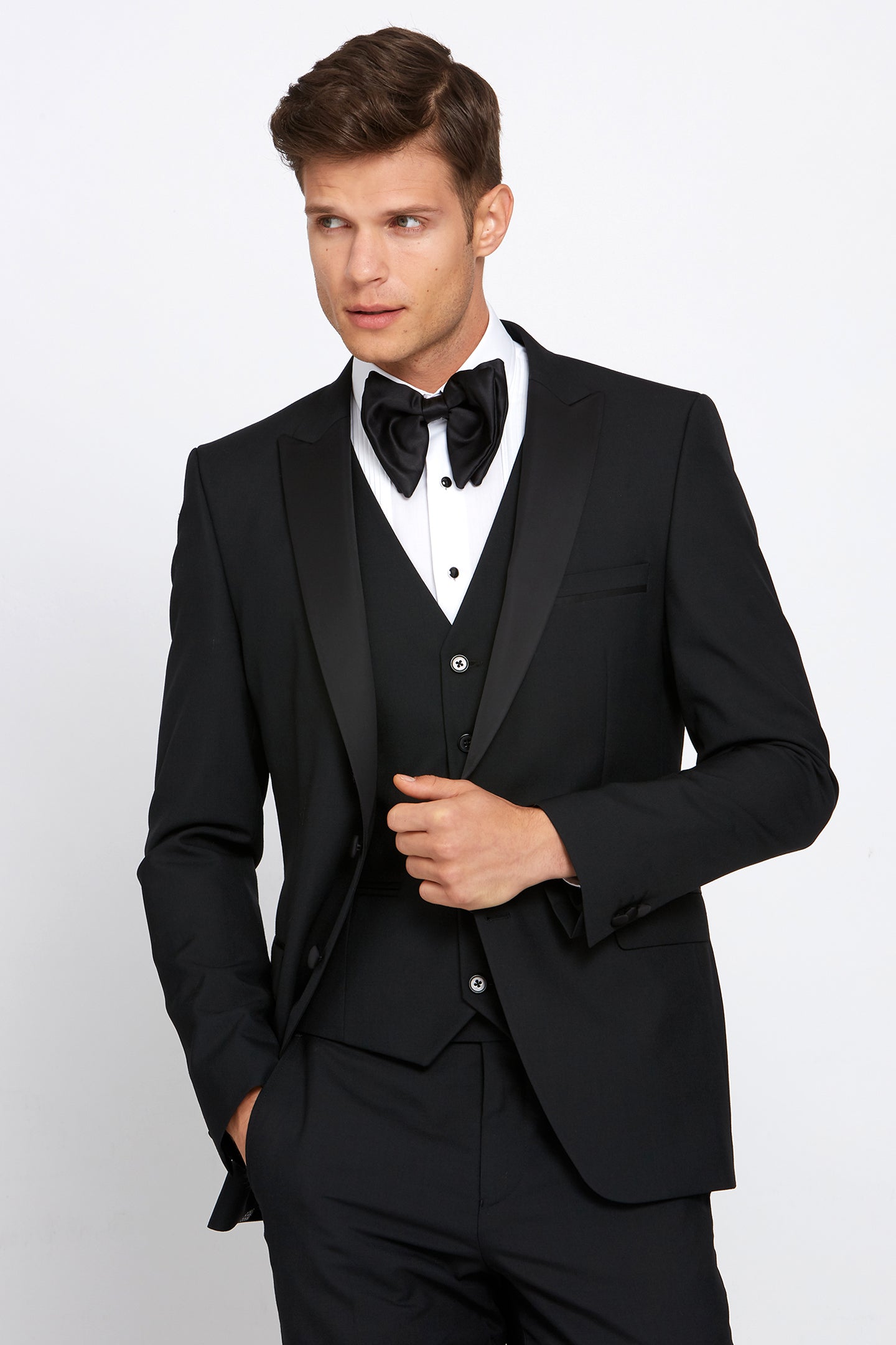 BENETTI James Peak Tux Black Comfort fit Jacket by Benetti Black detail view