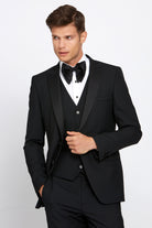 BENETTI James Tux Tapered Black Peak Lapel Jacket BLACK front view