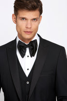 BENETTI James Peak Tux Black Comfort fit Jacket by Benetti Black back view