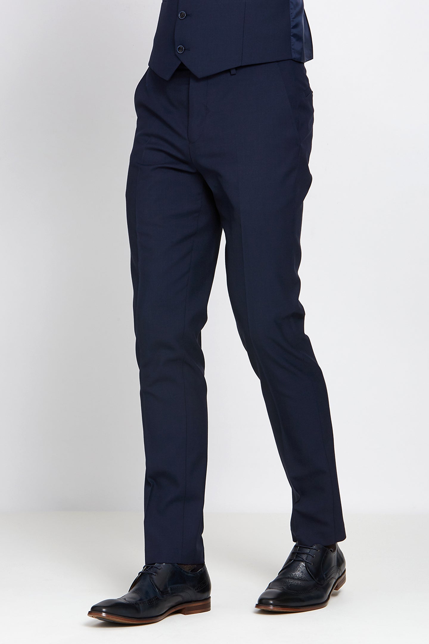 BENETTI James Navy Comfort Fit Trousers NAVY front view