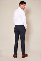 MARC DARCY Jenson Marine Check Skinny Trousers MARINE detail view