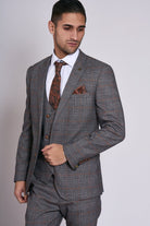 MARC DARCY Jenson Grey Check Blazer GREY CHECK front view