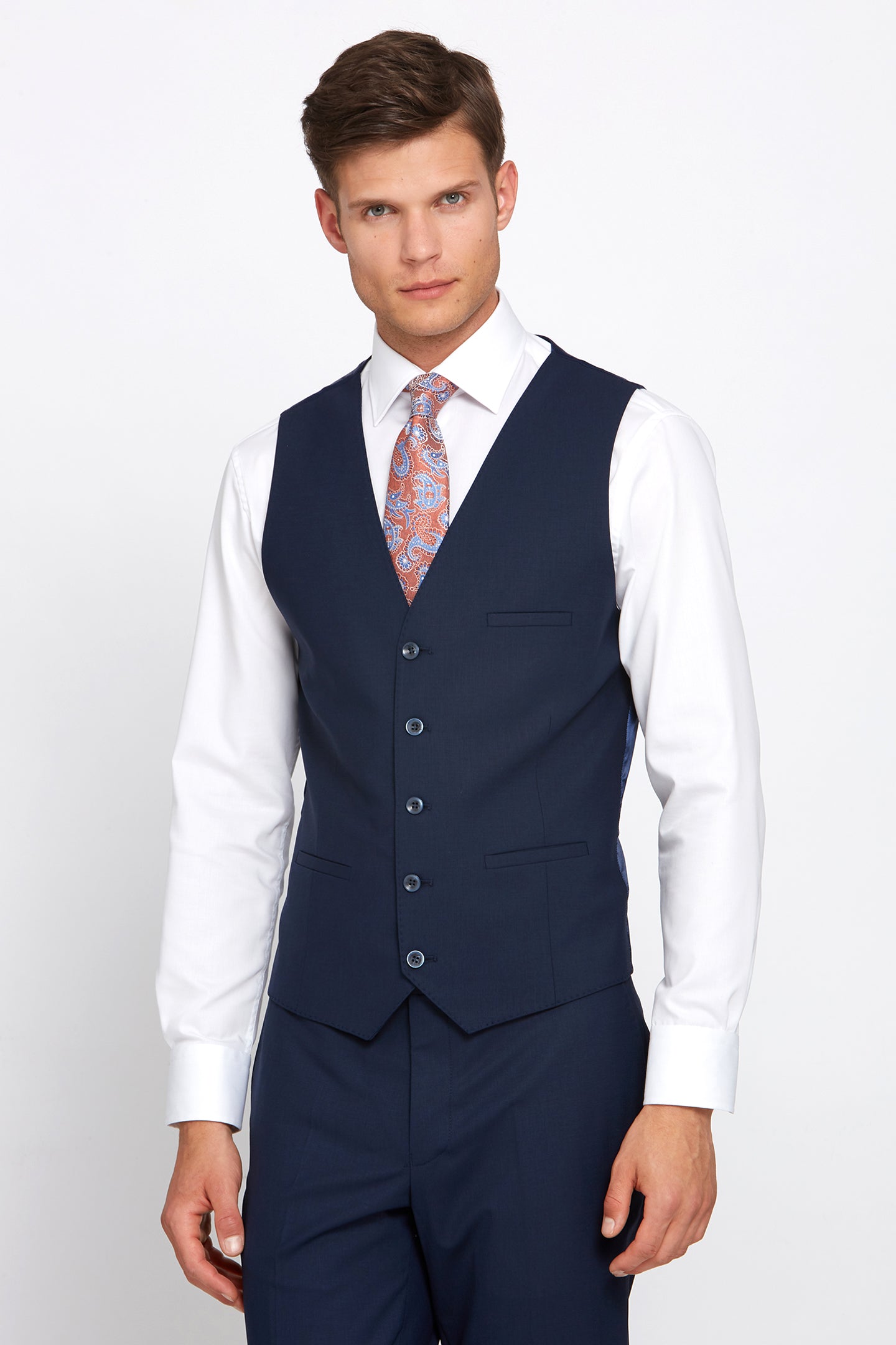 REGENCY BENETTI Jonny Navy Tapered Fit Waistcoat Navy detail view