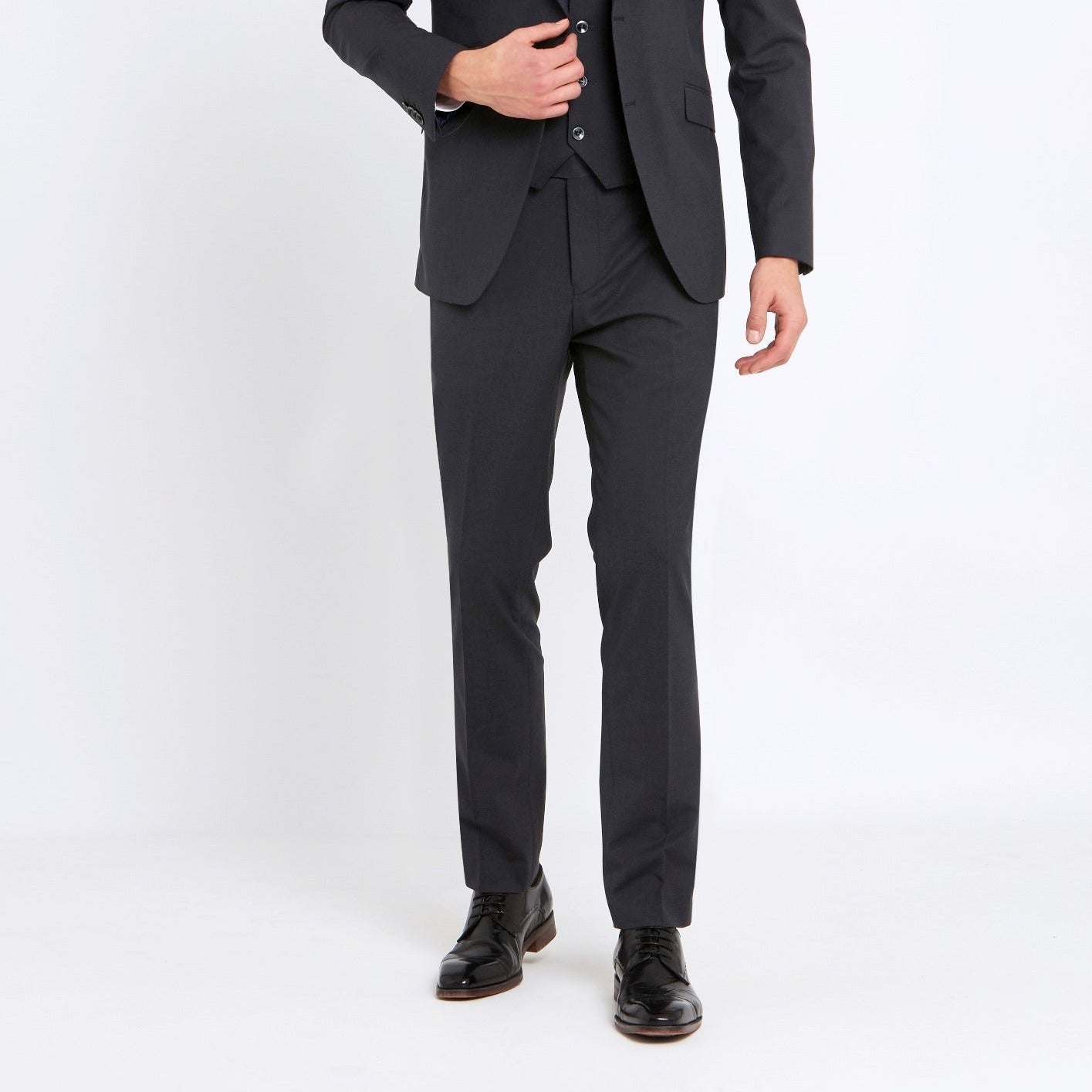 REGENCY BENETTI Jonny Charcoal Comfort Fit Trousers CHARCOAL front view