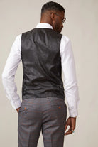 MARC DARCY Kelvin Double Breasted Waistcoat BLACK side view