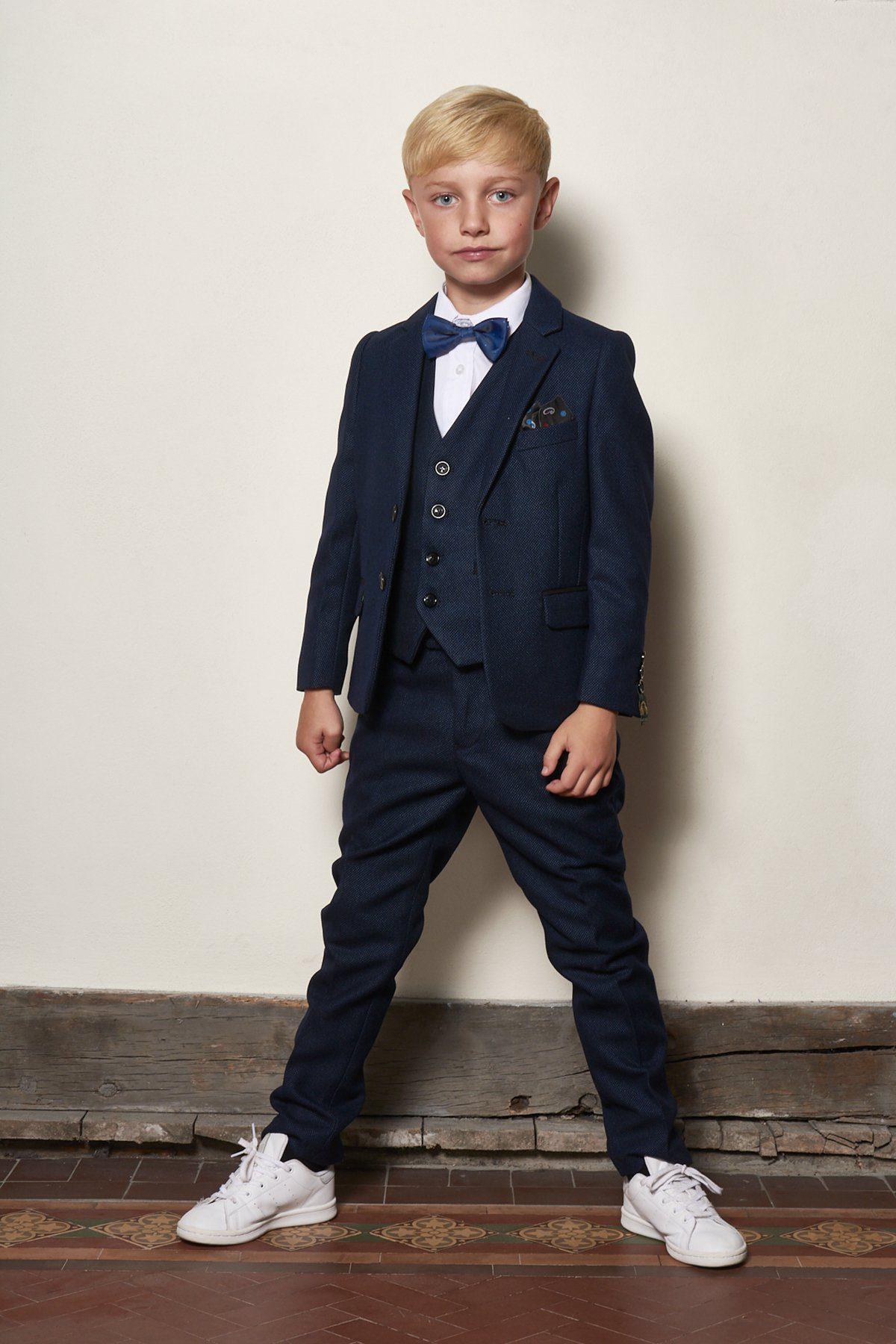 Marc Darcy Boyswear Callum Boy Three Piece Navy Suit NAVY front view