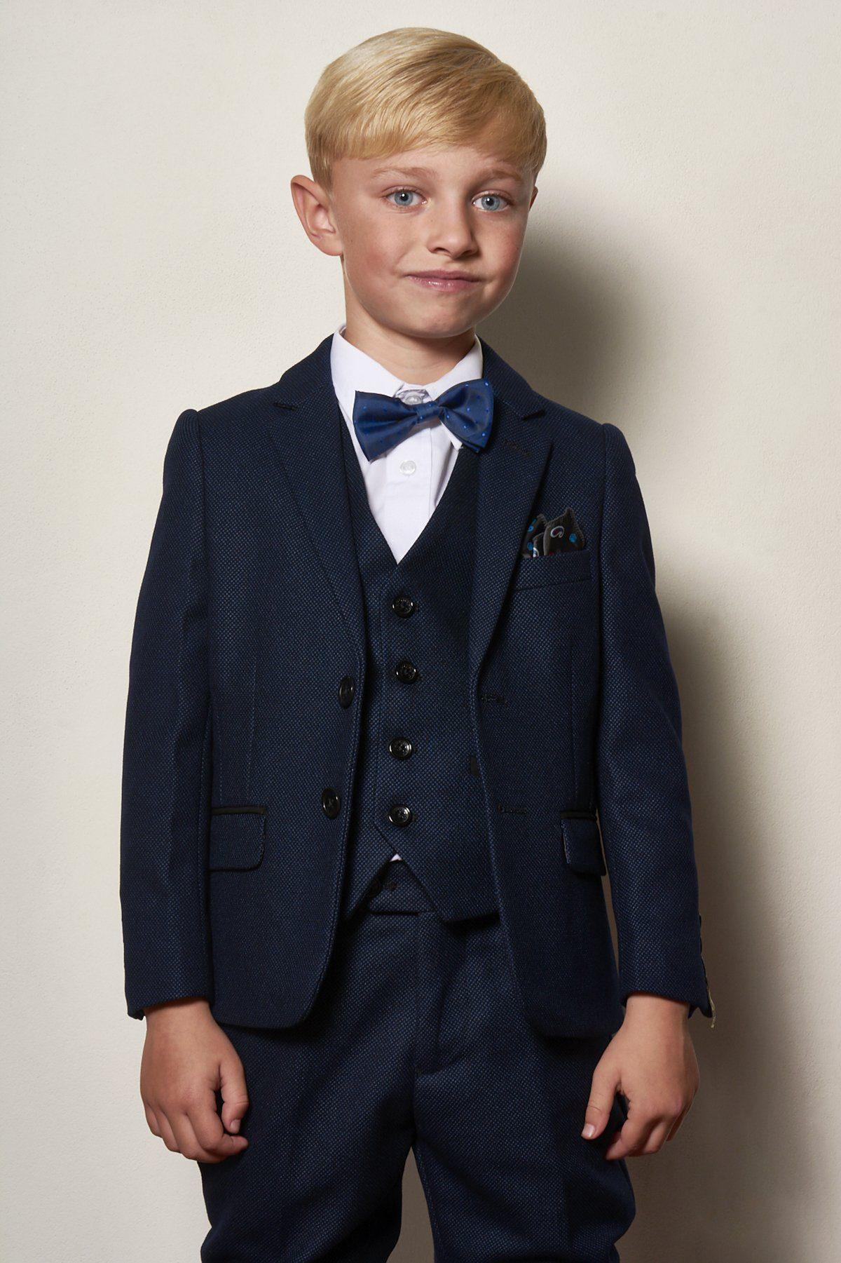 Marc Darcy Boyswear Callum Boy Three Piece Navy Suit NAVY model front view