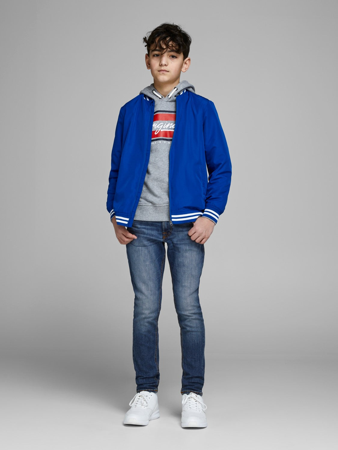 Jack Jones Youths Liam 871 Junior Skinny Jean BLUE DENIM front view